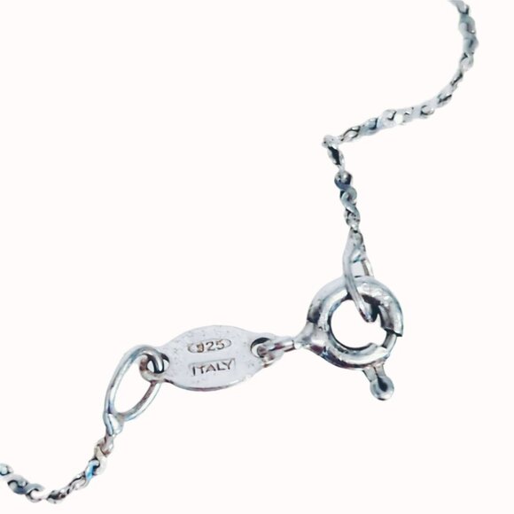 Sterling Silver Italy 925 Delicate Chain Bracelet 7 Inches Long - Picture 8 of 11